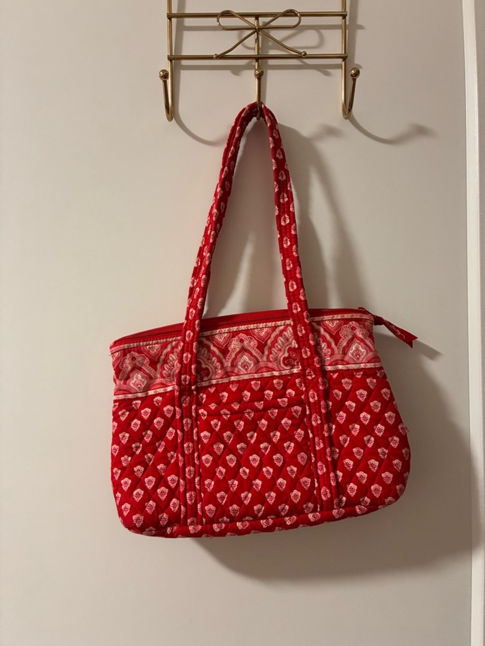 Vera Bradley Red Quilted Patterned Tote